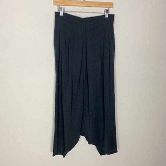 Eileen Fisher Drop Crotch Grey Harem Pants 100% Tencel Womens Small